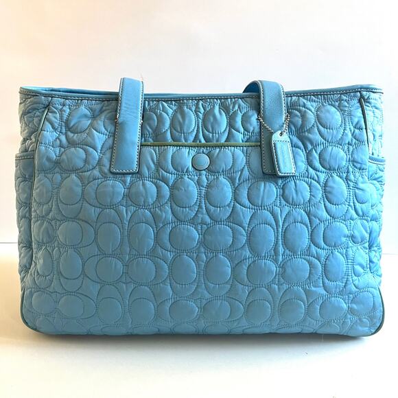 COACH VINTAGE Quilted Diaper Bag, Blue, Everyday Shoulder Bag - Picture 11 of 14